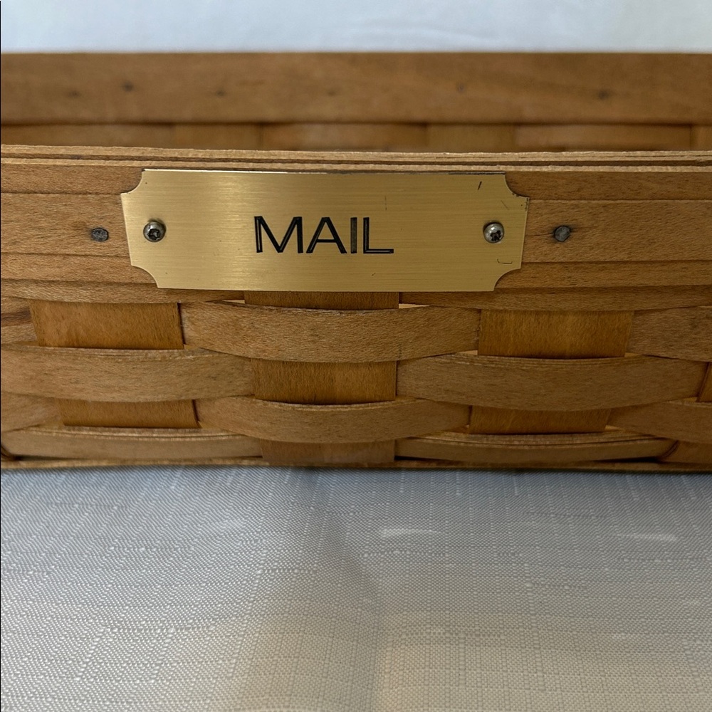 Longaberger Brown Woven Mail Basket - Picture 8 of 11